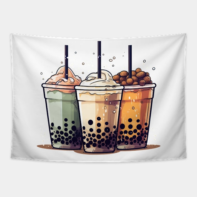 Life is short, drink the boba Tapestry by Pixel Poetry