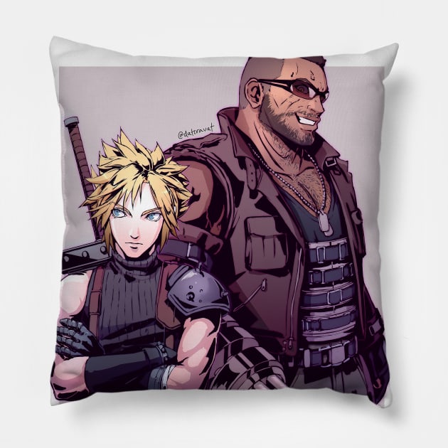 Cloud and Barret Pillow by dat_cravat