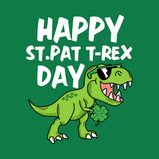 Kids St Patricks Day Cute Dino Happy St Pat Trex Day Toddler Boys T-Shirt