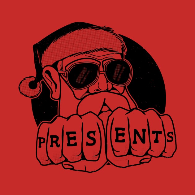 Gangster Santa Claus | Presents Tattoo on Knuckles by SLAG_Creative