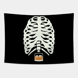 Bourbon Halloween Costume Skeleton Whiskey Tapestry