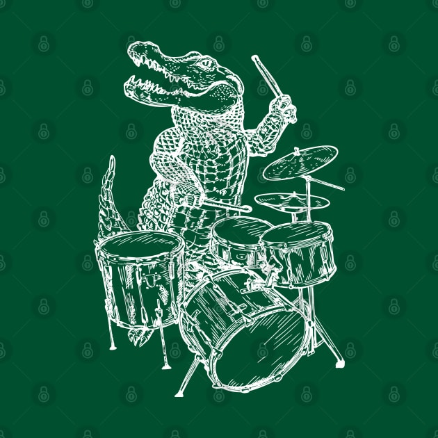 SEEMBO Alligator Playing Drums Drummer Drumming Fun Musician by SEEMBO