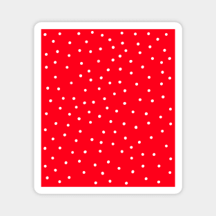 Red and White Polka Dots Pattern Magnet