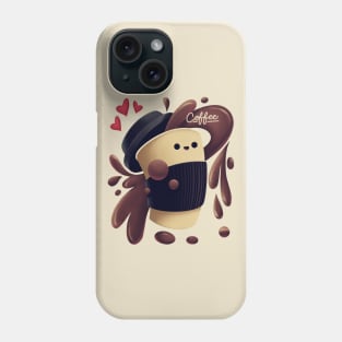 Funny Drink Coffee Lover Cute Heart Everywhere Gift Phone Case