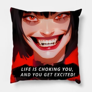 Red-Hued Anime Girl Pillow