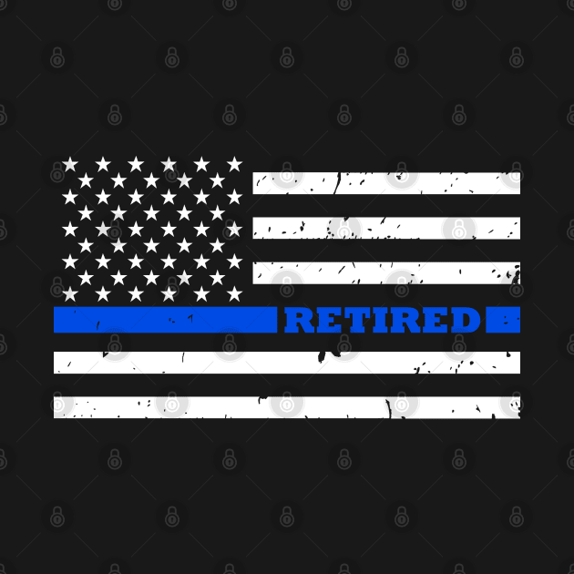 Retired Police Gift - Retired Police Officer - Thin Blue Line Flag by bluelinemotivation