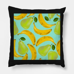 Bananas and pears green Pillow