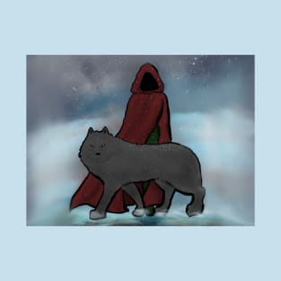 Red Riding Hood and Wolf in Fog T-Shirt