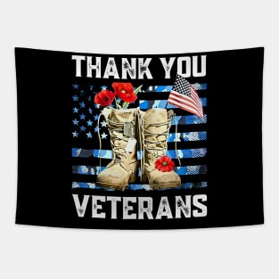 Thank You Veterans Soldier Boots U.S Veteran Memorial Day Tapestry