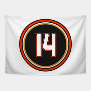 Adam Henrique Number 14 Jersey Anaheim Ducks Inspired Tapestry