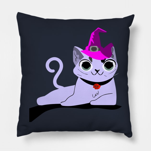 Cat in halloween attire Pillow by Right-Fit27