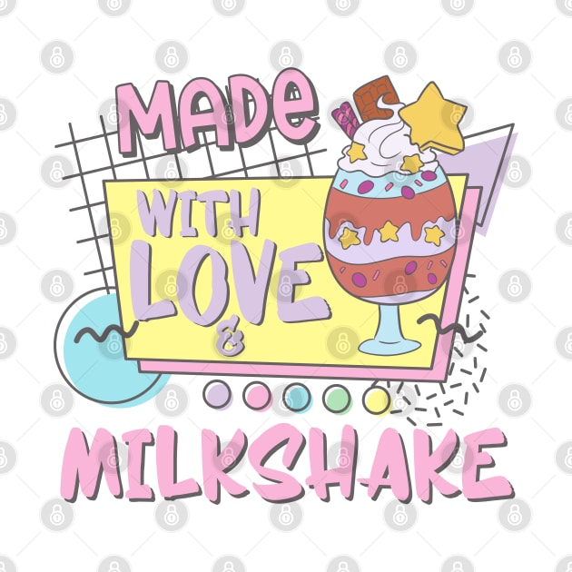 Powered By Love Milkshake Retro 80s 90s Couples Who Loves Milkshakes by alcoshirts