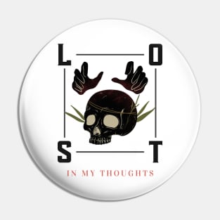 Skull Lost In My Thoughts Going Crazy Insane Insanity Pin