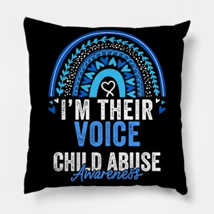 Child Abuse Prevention Awareness Month Blue Ribbon gift idea Pillow