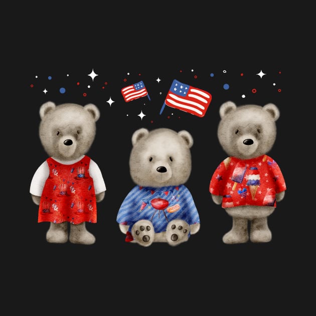 4th of July Teddy Bears outfit by jodotodesign