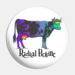 Colorful Rainbow Cow Weird Bovine Strange Trip Pin