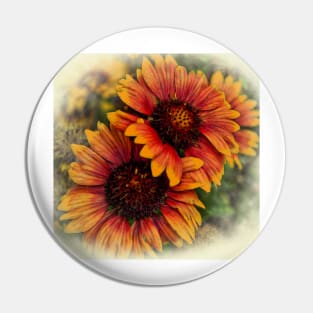 Golden Autumn Blooms Pin