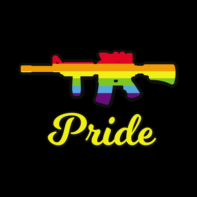 Pride Gun Rights funny Rainbow Rifle by Foxxy Merch