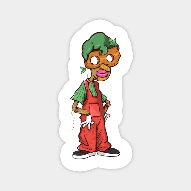 Dope Slluks character blockhead joker man posing illustration Magnet by slluks_shop