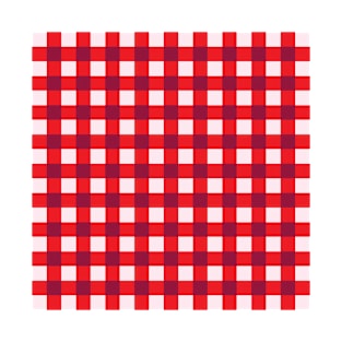 Red Gingham Pattern T-Shirt