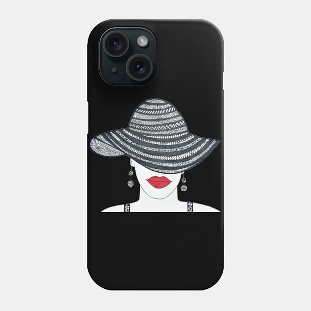 Lady in an elegant hat Phone Case by Aversome