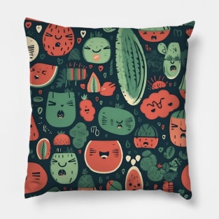 Expressive Watermelons Pillow