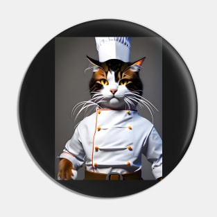 Chef Cat - Modern Digital Art Pin