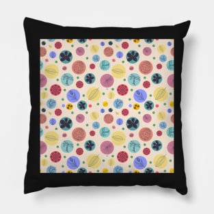 Spots and Doodles Pattern // Flowers // Leaves Pillow