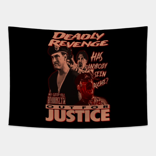 Out For Justice, Vintage Action, (Version 2) Tapestry by The Dark Vestiary