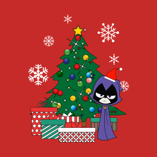 Teen Titans Raven Around The Christmas Tree T-Shirt