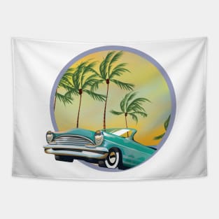 American Car in the Sunset Tapestry
