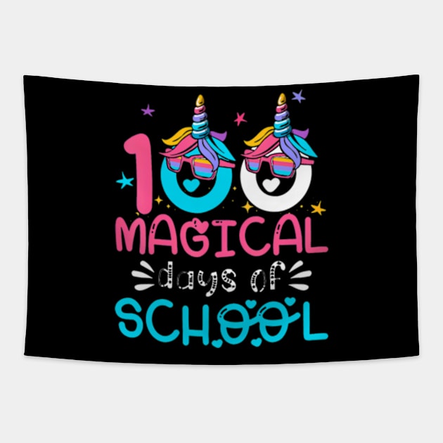 100th Day of Kindergarten For Girls 100 Magical Days Tapestry by Cristian Torres