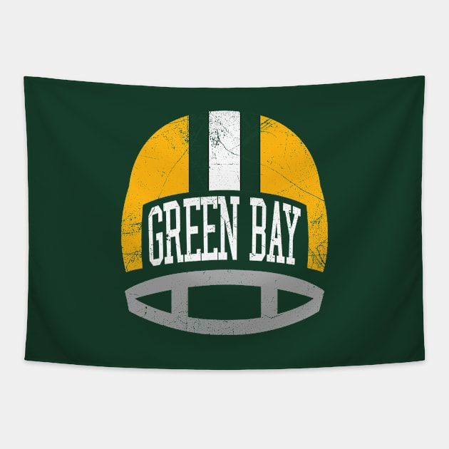 Green Bay Retro Helmet - Green Tapestry by KFig21