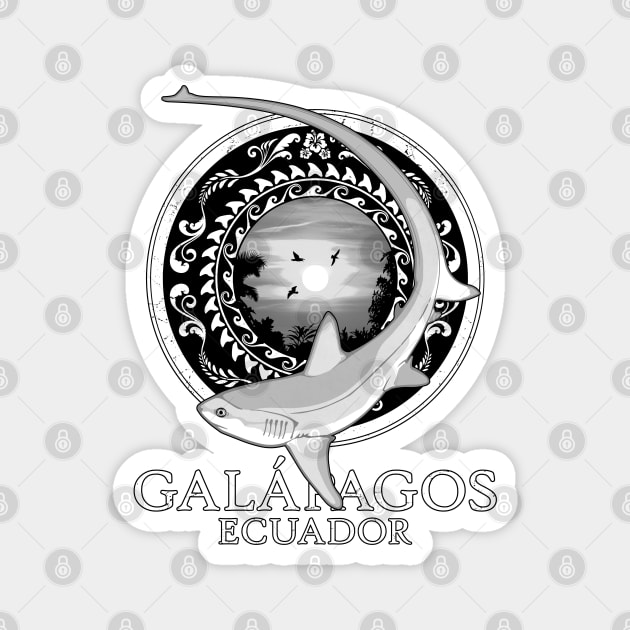 Thresher Shark Ecuador Galápagos Magnet by NicGrayTees