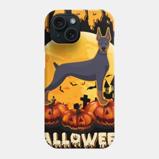 Dobermann Dog Scary Pumpkin Moon Halloween Phone Case