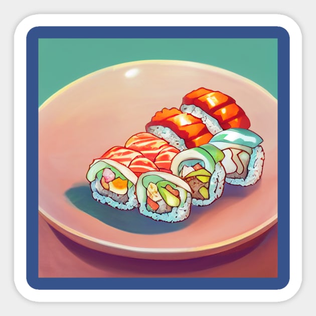 Sushi Japanese Kawaii Anime Drawing Gift' Sticker