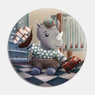 Baby rhinoceros Pin