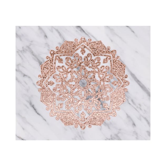Glittering rose gold marble mandala by marbleco