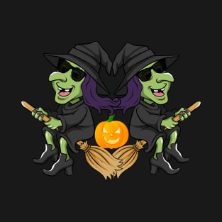 Cool Funny Halloween Witch Pumpkin T-Shirt