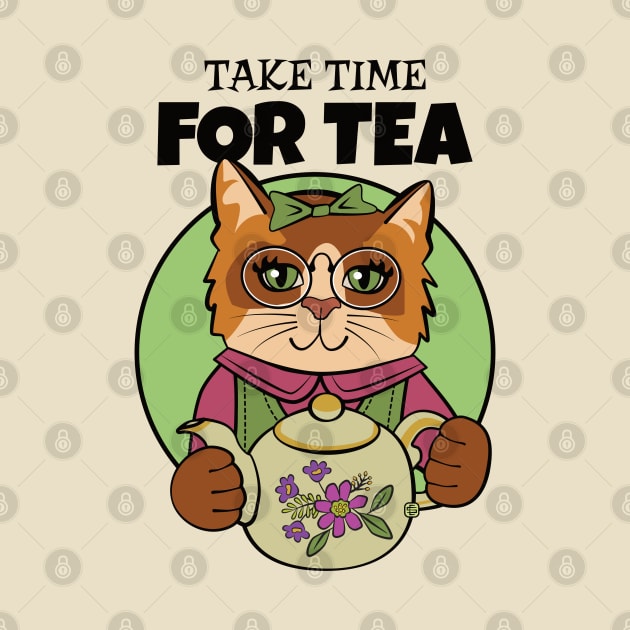 Take Time for Tea Cat by Sue Cervenka