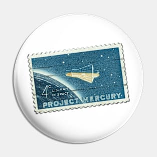 Vintage US postage stamp Project Mercury Pin