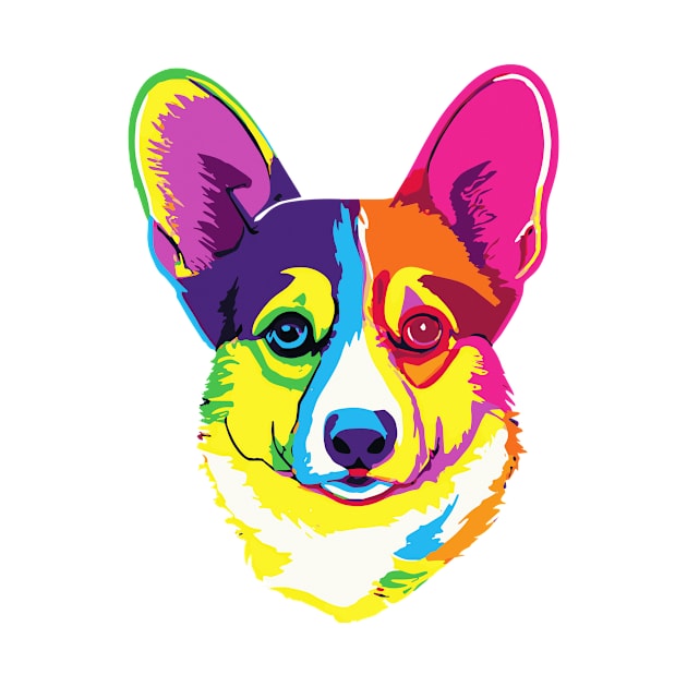 Rainbow Corgi Pop Art Dog Lover Welsh by BetterManufaktur