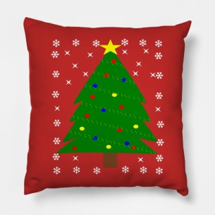 Christmas Tree with Balls Lights Ornament T Shirt Xmas Pillow