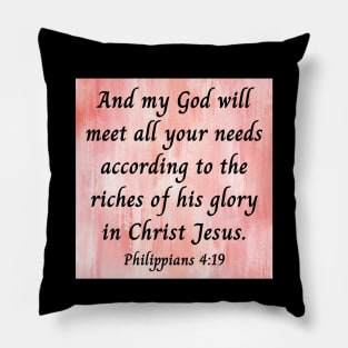 Bible Verse Philippians 4:19 Pillow