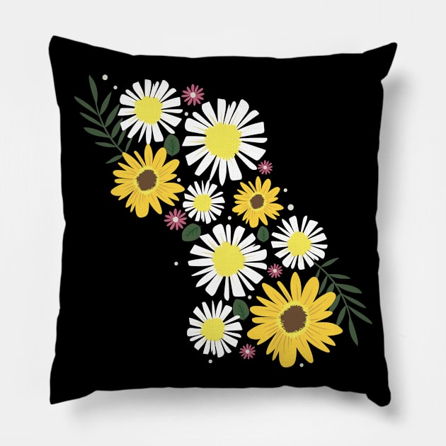 Wild Flowers Pillow by anabear-art