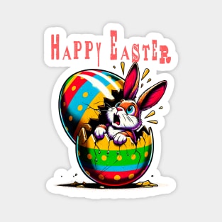 Happy Easter Bunny Hatchling Tee – Colorful Egg Surprise Shirt Magnet