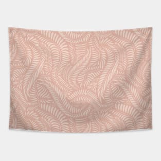 Floral Decor in Blush Pink / Abstract Plants, Elegant Pattern Tapestry