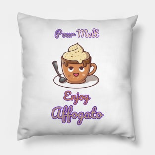 "Delicious Affogato: Italian Delight in a Cup"- Coffee Food Icecream Pillow