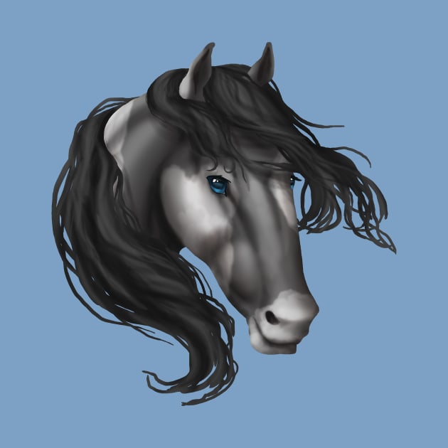 Horse Head - Gray Paint by FalconArt