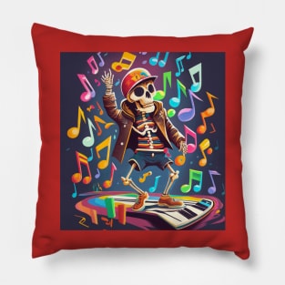 Dancing Skeleton Rainbow Pillow